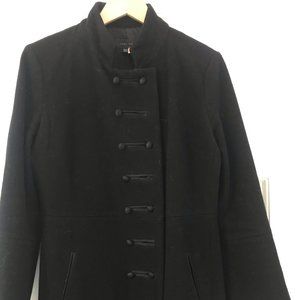 zara classic black wool winter coat